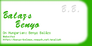 balazs benyo business card